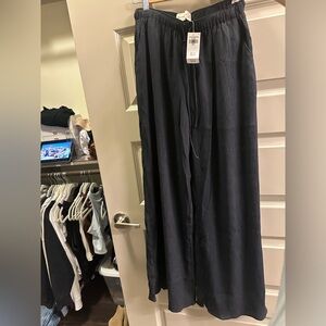 A&F Black Textured Drawstring Pants
